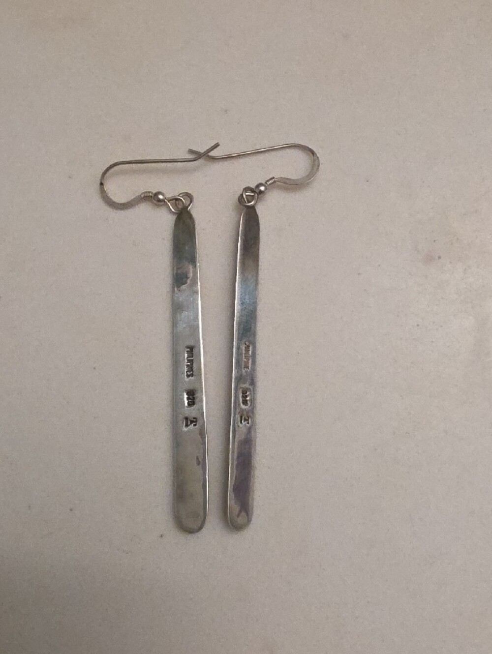 925 Silver Multi-Color Inlay Bar Drop Earrings - Women Jewelry - Picture 3 of 6
